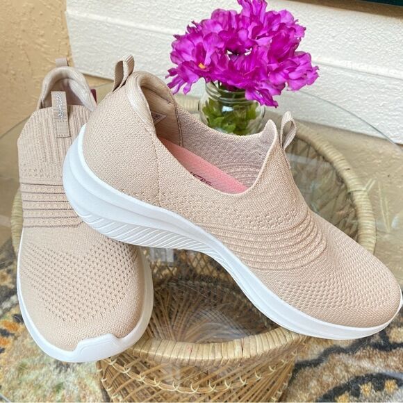 SKECHERS STRETCH FIT AIR COOLED MEMORY FOAM SNEAKERS 9 TAUPE - Picture 11 of 16